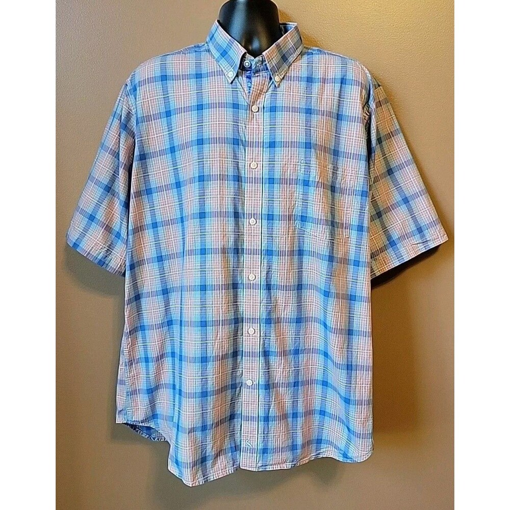 TAILORBRYD 1930 Collection Plaid Cotton Short Sleeve Shirt | XXL - Picture 3 of 13